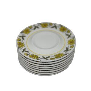 VTG 90s Mikasa Mediterrania Saucer Set Lot of 8, 6.5" Floral Plates Kitchenware